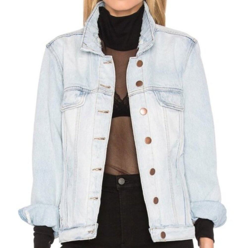 One Teaspoon Rock N Rolla Denim Jacket Small Light Wash Distressed Trucker